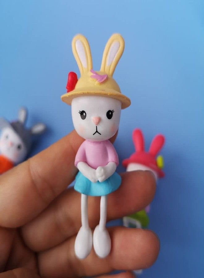 BHOOLU&GOOLU Cute Miniature Hanging Leg Rabbit Couples - 4 Pcs Set (Hight : 7 CM) - Image 4